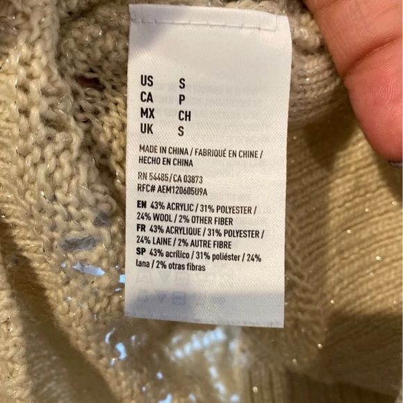 Off the shoulder cream shimmery Sweater small. - Picture 5 of 5